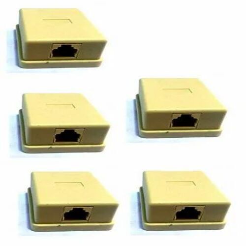 Telephone Rosette Box - Rojet Material, Light Cream Color, Polished Finish, 50 Hz Frequency, IP65 Rating | Durable Plastic Design, IP65 Protection