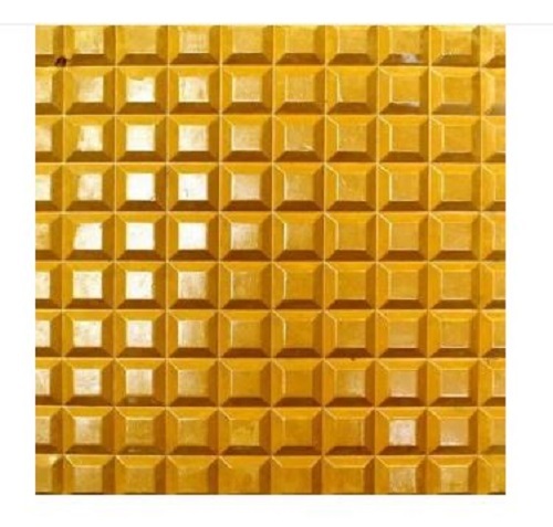 Yellow Concrete Mosaic Chequered Tiles - Customizable Size, Glossy Finish | Non-Slip, Long Lasting, Easy to Wash, Market Leading Cost