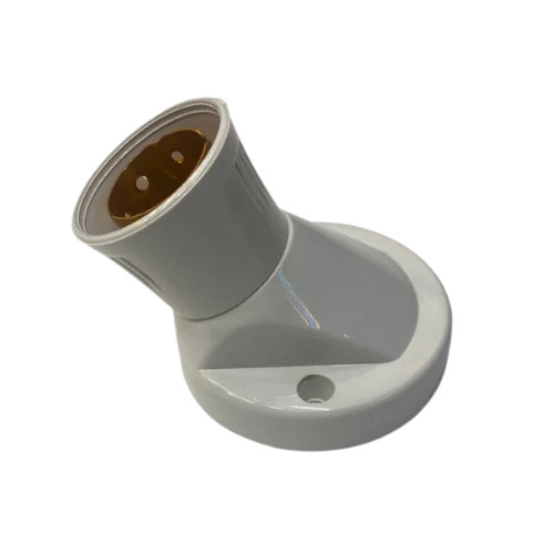 Angle Bulb Holder - New, 2 Amp Current Rating, B22 Bulb Base, White | Ideal for Home and Hotel Applications