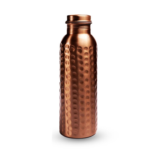 Copper Bottle - Standard Size, Round Shape | Lightweight, Reusable, 100% BPA Free, Leak and Crack Resistant