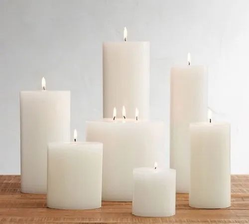 Art Candle - Paraffin Wax, Round Shape, White Color | Handmade for Elegant Home Decor