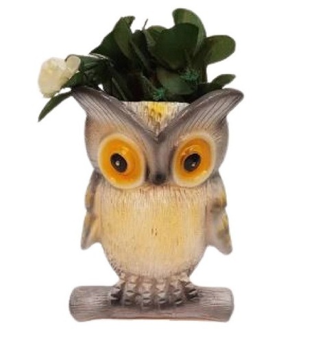 Decorative Resin Garden Owl Planter - Glossy Finish Customizable Color | Ideal for Planting Durable Resin Material Contemporary Style