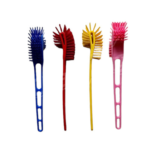 Double Hockey Pet Filament Plastic Brush - Plastic Bristles, Soft Stiffness, Available in Red, Yellow, Blue, Pink | Ideal for Toilet Cleaning