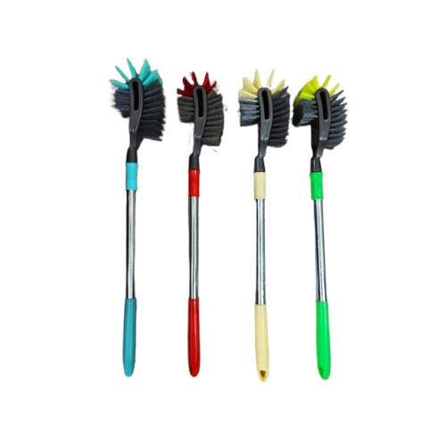 Double Hockey Steel Toilet Brush - Soft Round Bristles, Stainless Steel Handle, Various Colors | Ideal for Toilet Cleaning