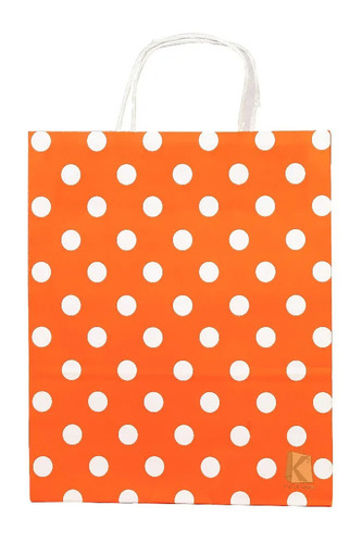 Eco Friendly Paper Bag - Kraft Paper, 12x15 inches, Orange and White | Aseptic, Biodegradable, Lightweight, Reusable, Compostable, Customizable Designs, Rope Handle