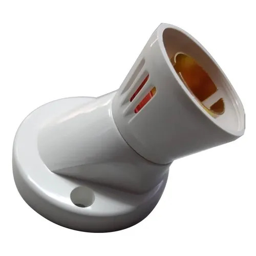 Electrical Angle Bulb Holder - B22 Wall Mounted, White & Golden Application for Home and Hotels | New Installation in Box Packaging