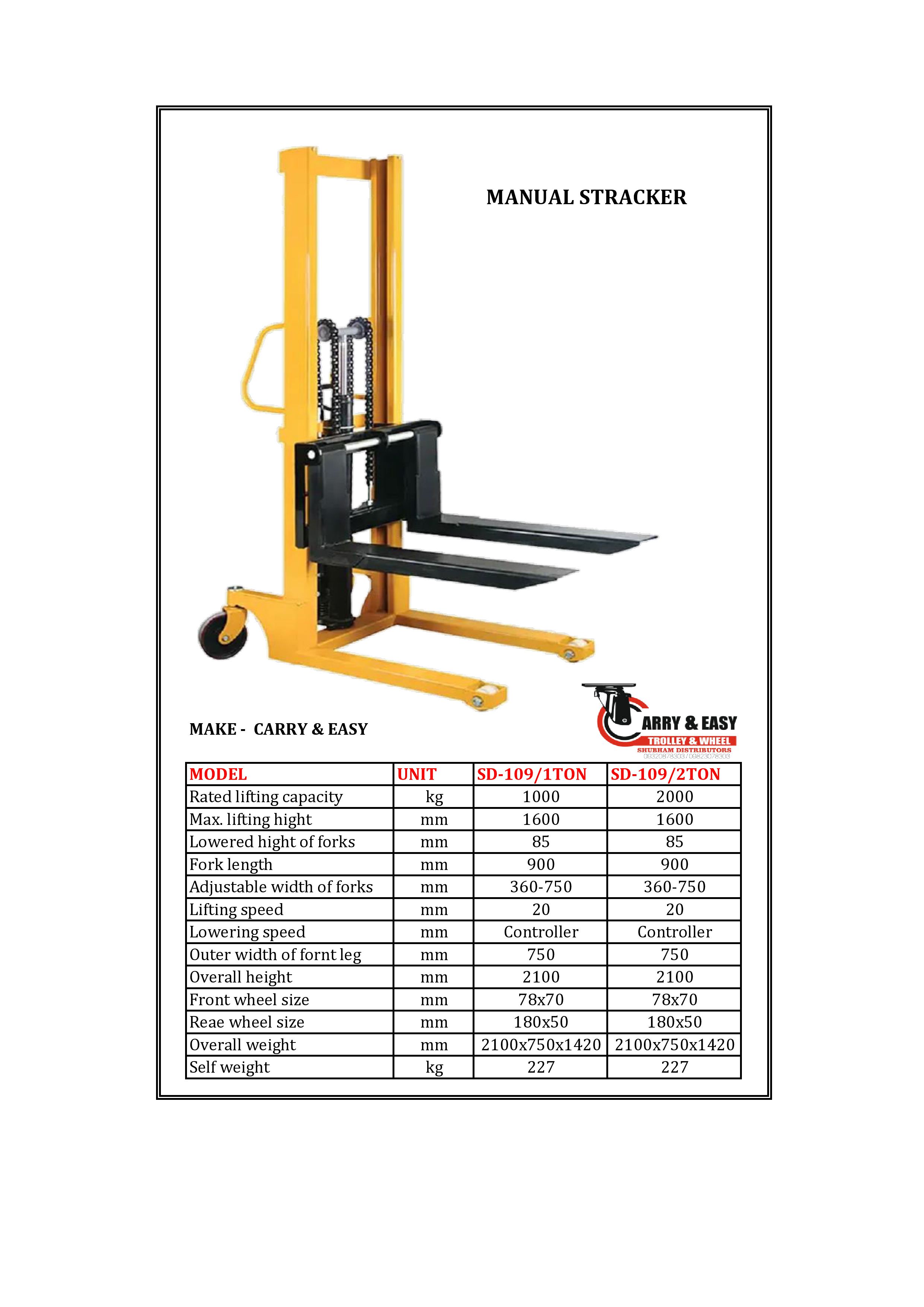 manual stacker material handling