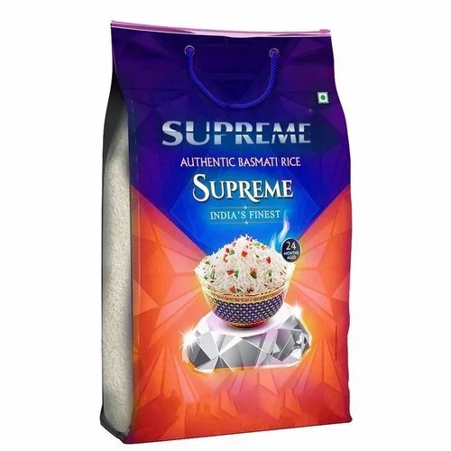 Rice Packaging Pouch - PET Material 12x18 Inches Matte Finish Multi Layer Lamination Rotogravure Printing Heat Sealed Closure