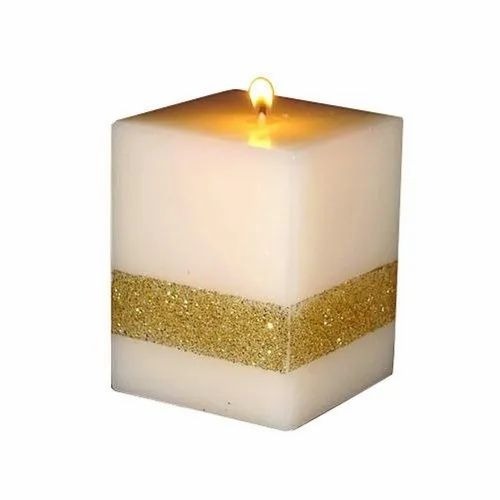 Aromatic Candle - Paraffin Wax White Square Shape Handmade for Elegant Home Decor