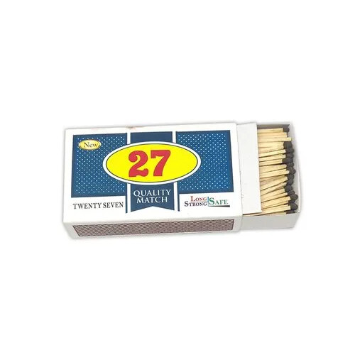 Carbonized Safety Matches - Carbonisation & Wood, 20 Sticks Per Box, Black Heads - 100% Damp Proof, Cuboid Shape, Dotted Side Friction