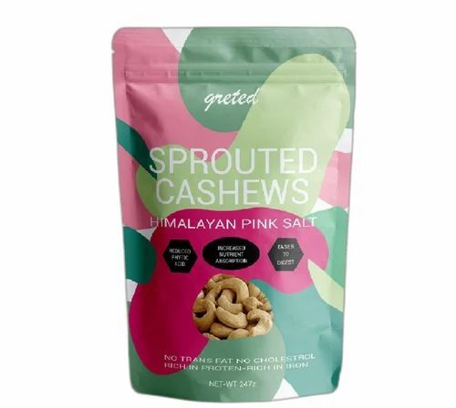 Cashew Nut Packaging Pouch - Plastic Material | Printed Pattern for Enhanced Branding and Presentation