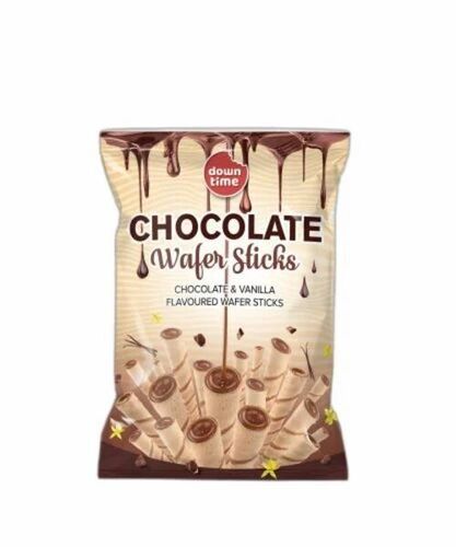 Chocolate Sticks Packaging Pouch - PET (Polyester) Material, Glossy Finish, Multi-Layer Lamination, Heat-Sealed Closure, Printed with Rotogravure Technique