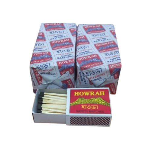 Howrah Black Safety Match Box - Wood Material, 60 Sticks Per Matchbox, Black Match Head | Ideal for Igniting Fire, 40 Match Boxes Per Pack