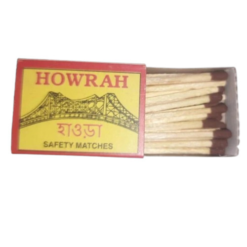 Howrah Brown Safety Match Box - Wood Material, 35 Sticks per Matchbox, Brown Match Head Color | Used to Ignite Fire, Safety Type