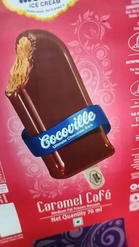 Ice Cream Packaging Pouch - PET (Polyester) Material | Printed Design for Optimal Branding & Product Visibility