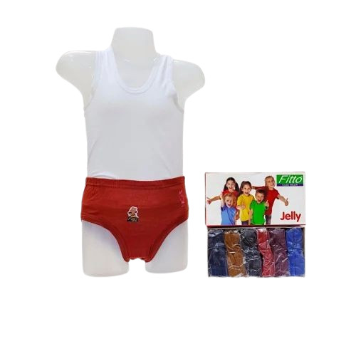 Kids Brief Underwear - Cotton Fabric, Plain Pattern, Boys' Size | Stylish, Comfortable Fit for Everyday Wear