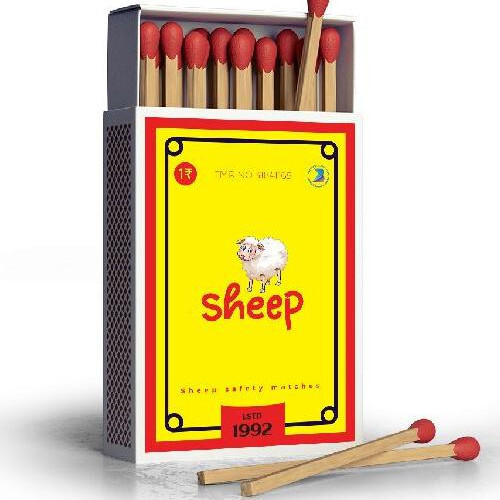 Match Boxes - Wood, 50mm X 35mm X 14mm | 100% Moisture-Proof, Long Lasting Flame, Fully Tinted Color Heads in Brown, Black, and Red