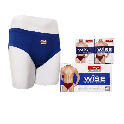 Mens Cotton Briefs - Cotton, Standard Size, Blue | Stylist, Comfortable, Plain Pattern