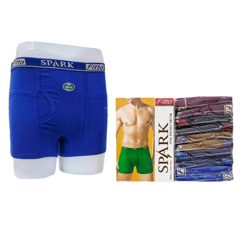 Mens Trunk Underwears - Cotton Fabric, Blue Color, Plain Pattern | Stylist, Comfortable, Ideal for Men