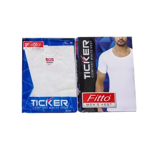 Plain White Mens Vest Rns