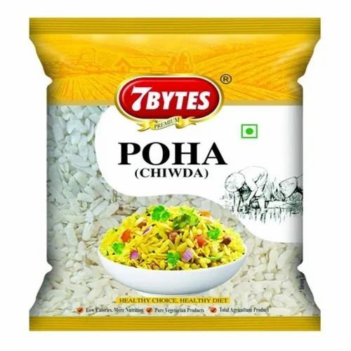 Poha Packaging Pouch - Plastic Material, Printed Pattern | Ideal for Secure Packaging and Freshness Retention