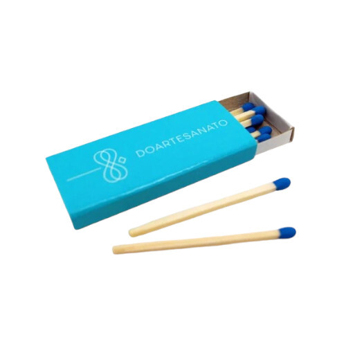 Safety Hotel Match Box - Wooden Material, 55x23x8 Mm Dimensions, Blue Match Head Color | Customized Logo, 10 Sticks Per Box, Ideal For Lighting Candles And Stoves