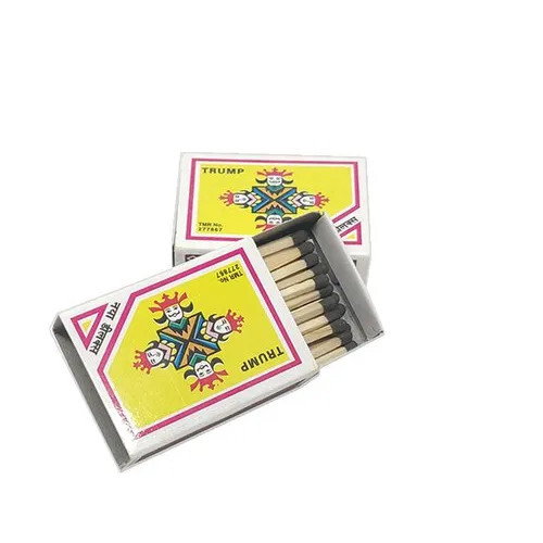 Trump Safety Match Box - Carbonisation Wood, 40 mm Size, Black Match Head | 30 Stick Box, 100% Damp Proof, Safety Matches for Igniting Fire