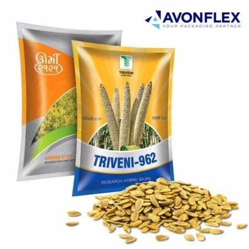 Vegetable Seed Packaging Pouch - LDPE Material, 8x12 Inches Size, Glossy Finish, Double Layer Lamination, Heat Sealed Closure - Printed with Rotogravure Technique
