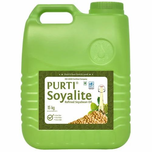 Refined Soyabean Oil - 15 Kg Can | FSSAI Certified, Organic 100% Pure, Ideal for Cooking