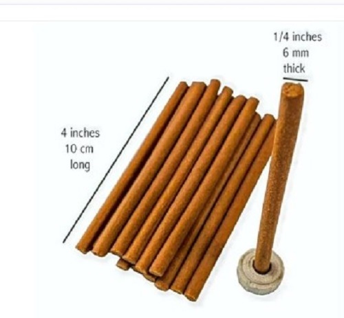 Cow Dung Dhoop Sticks - Low Smoke, Long Burning Time , Tested on Quality Parameters, Delivered On Time in Various Sizes for Aromatic Use