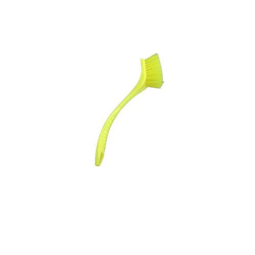 Kitchen Sink Brush - Plastic Bristles, Soft Stiffness, Yellow Color, Rectangular Shape | Durable, Single-Sided Design for Effective Cleaning