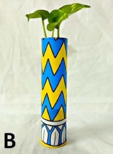 Metal Fridge Magnet Planter - Metal, Lightweight, Yellow and Sky Blue Color, Glossy Finish | Crack Resistant, Quality Tested