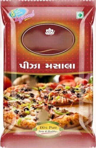 Pizza Masala Packaging Pouch - 250 Gram Capacity Matte Printed Polypropylene Pillow Pouch with Single Layer Lamination and Heat Sealed Closure