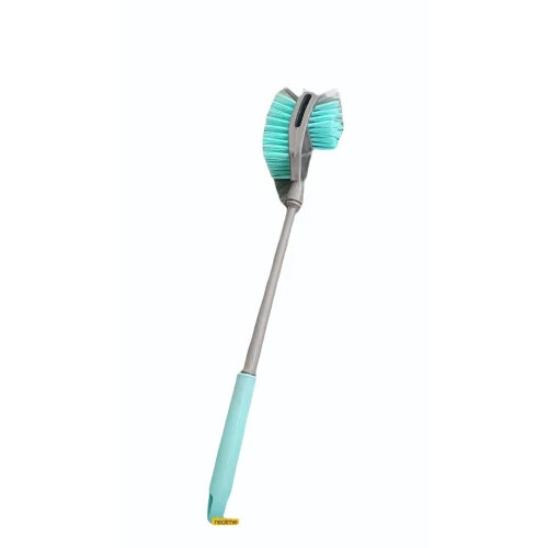 Plastic Toilet Cleaning Brush - Plastic Material 18 Inch Size Blue Color | Lightweight Design Rectangular Double-Sided Handle Brush Hangable