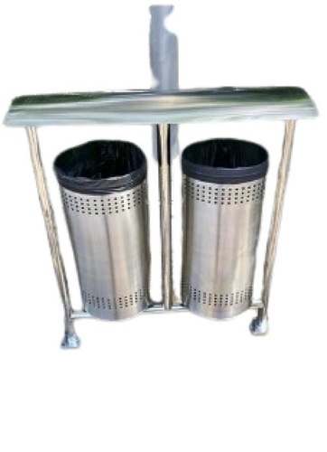 Pole Mounted Twin SS Dustbin