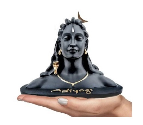 Polyresin Car Dashboard Adiyogi Statue - Polyresin Material, Various Sizes Available, Matte Black | Long Lasting Finish, Crack Resistant, Easy to Clean