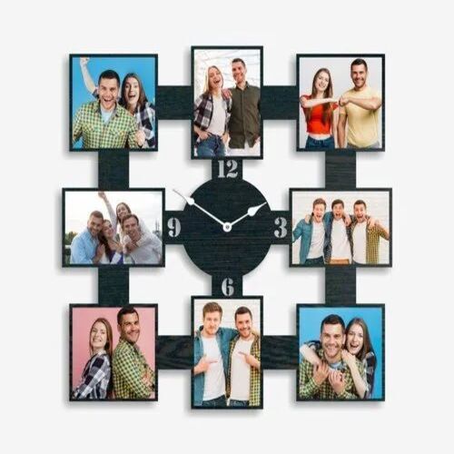 Rectangle Wall Clock - Multicolor Wood, 16 Inches Round Shape | Glossy Polish Finish, 1 Year Warranty, Designer Home Decor