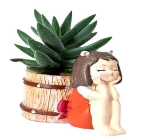 Resin Girl Planter - Resin Material, Various Sizes Available, Glossy Finish | Crack Resistant, Easy to Clean, Ideal for Planting