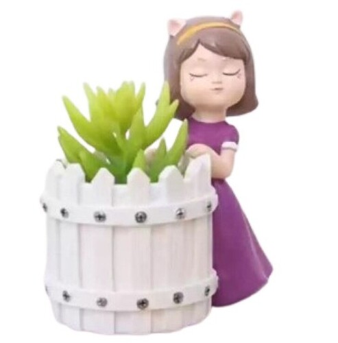 Resin Planter - White, Glossy Finish | Lightweight, Easy to Clean, Ideal for Planting, Crafted from Durable Resin Material