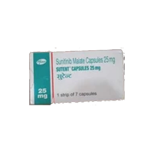 Sunitinib Malate Capsules - 25 Mg, 1 Strip of 7 Capsules for Kidney Cancer and Gastrointestinal Tumour Treatment, Suitable for Adults and Aged Patients
