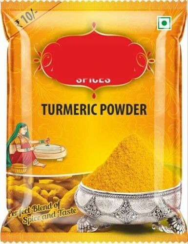 Turmeric Powder Packaging Pouch - 100g Capacity, PP Material, Printed Matte Finish | Single Layer Lamination, Heat Sealed Closure, Rotogravure Printing