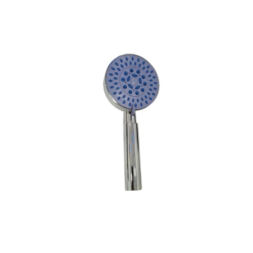 ABS Hand Shower - ABS Material, Round Shape, Silver and Blue Color, Glossy Finish | Classic Style for Elegant Bathroom Application