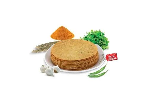 Bajri Dhebra Khakhra - Crispy, Vegetarian Snack | Tasty Salty Flavor, Made with Bajra, Perfect for Healthy Snacking