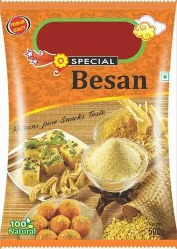 Besan Packaging Pouch - 500 Gram Spout Pouch, PP Material, Printed Design with Matte Finish, Heat Sealed Single Layer Lamination