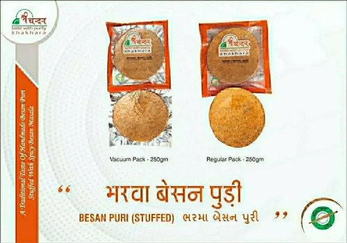 Besan Pudi Khakhra (Stuffed) - Vegetarian Crispy Snack | Salty, Tasty Flavor with Traditional Indian Influence and Unique Texture