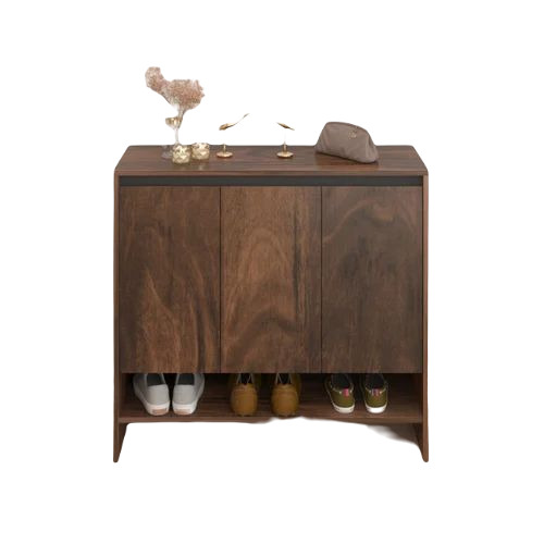 Brown Wooden Shoe Rack