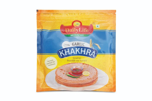 Chilli Garlic Khakhra - Crispy, Crunchy Vegetarian Snack | Tasty, Salty Flavor, Made with Authentic Chilli and Garlic Spices