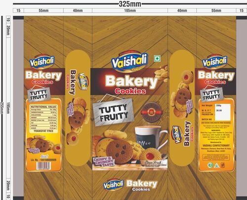 Cookies Packaging Pouch - Printed Plastic Material | Durable Design for Freshness Preservation and Visual Appeal