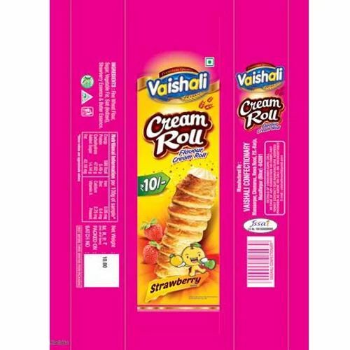 Cream Roll Packaging Pouch - PVC Material, 12x18 Inches, Matte Finish, Double Layer Lamination, Heat Sealed Closure | 500 Gram Capacity, Rotogravure Printed