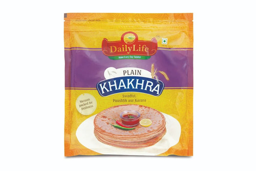 Daily Life Plain Khakhra - Crispy & Crunchy Vegetarian Snack | Salty Taste, Flavor-Processed for Daily Enjoyment